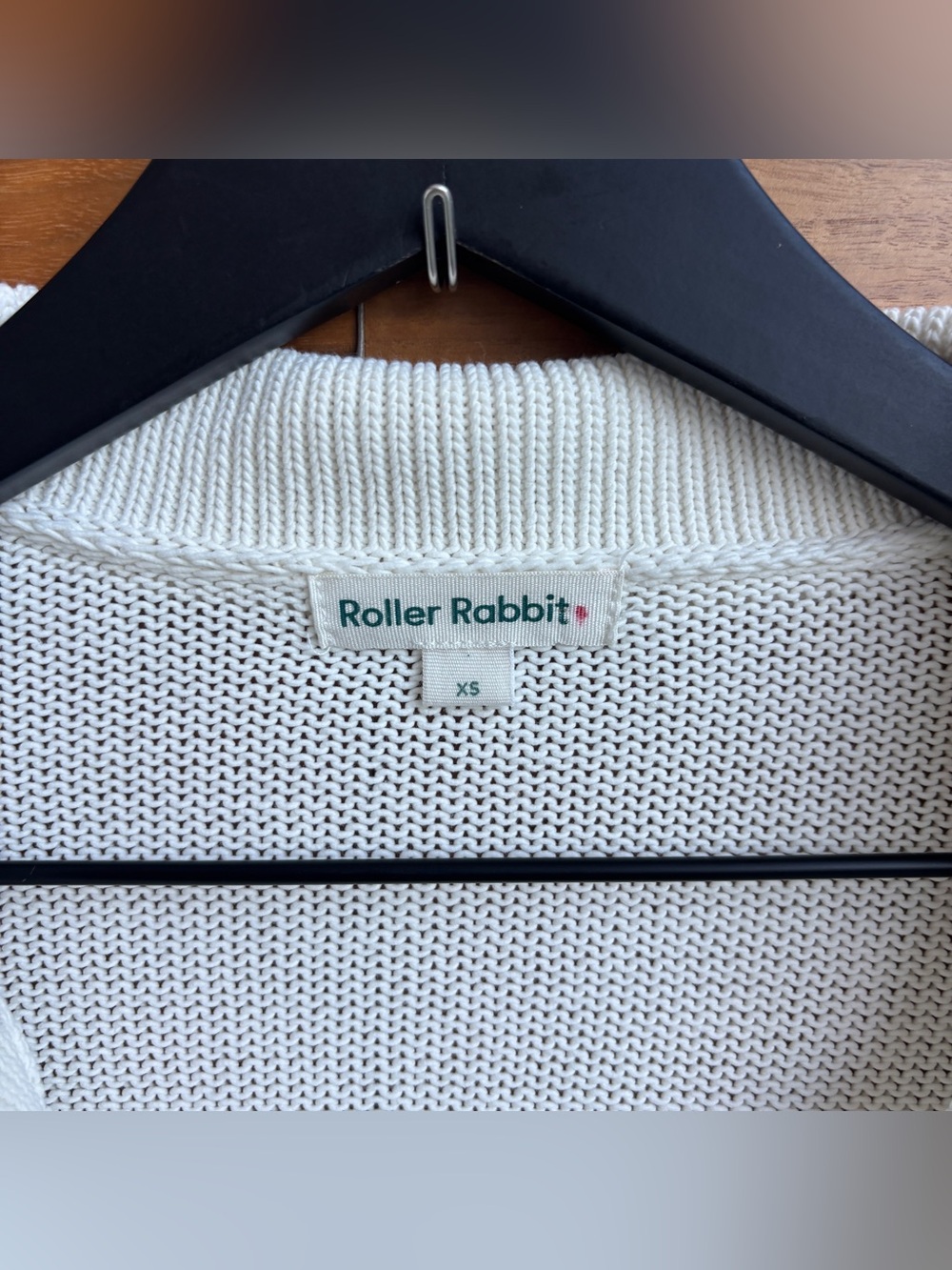 Roller Rabbit Short-Sleeve Collared V-Neck Ribbed Sweater, Size XS - Picture 5 of 9